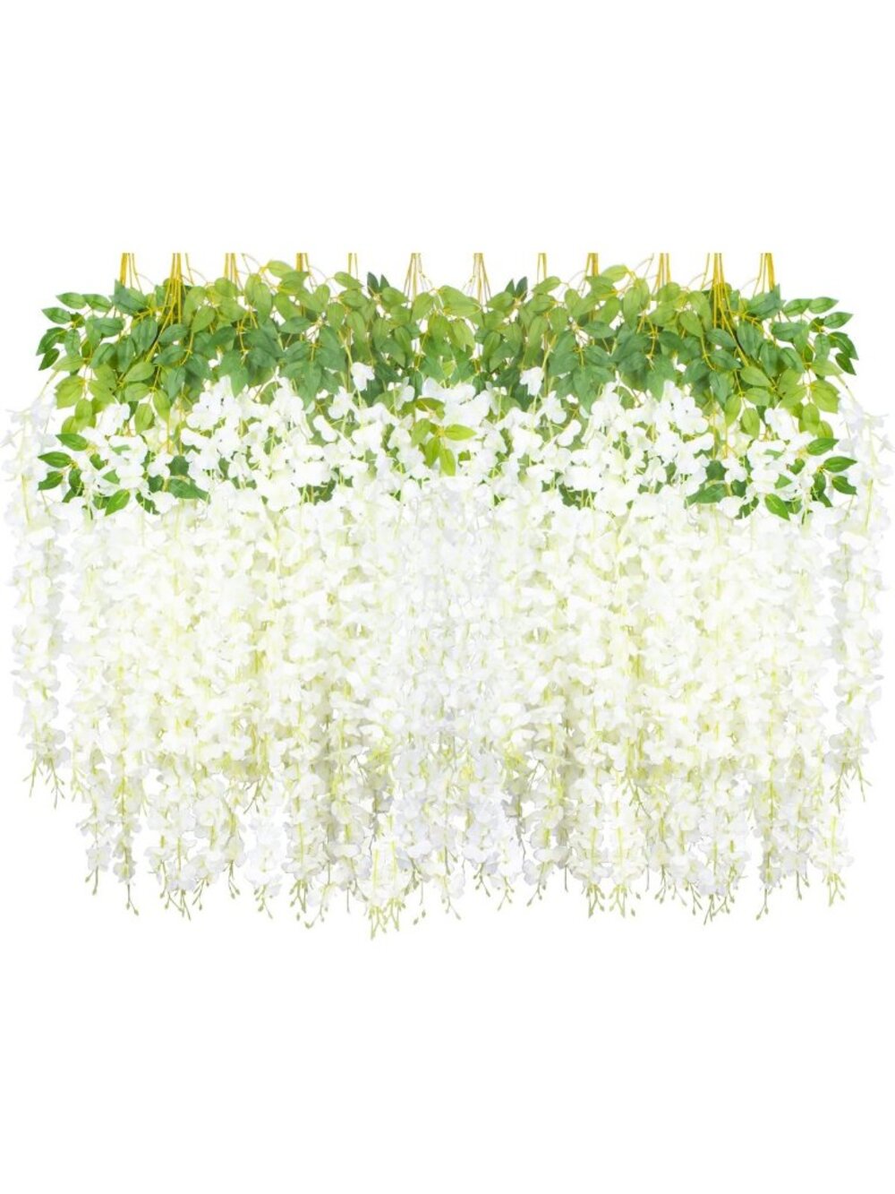 24 Pack Fake Wisteria Vine Hanging Garland Silk Flowers for Home Wedding Decor